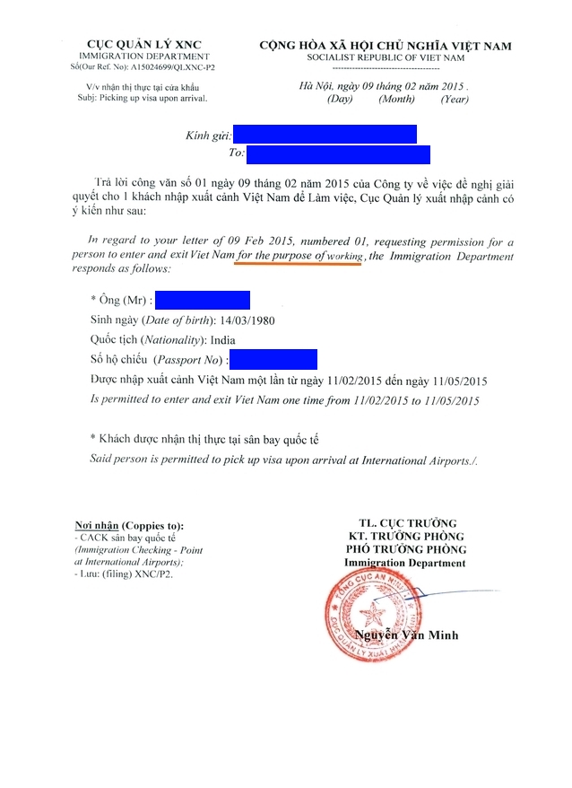 Vietnam Business Visa Lv Dt Nn Or Dn Visa Category E