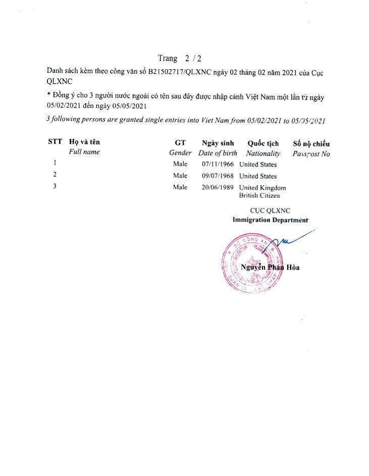Visa approval letter for business visa during covid 19 pandemic - Page 2